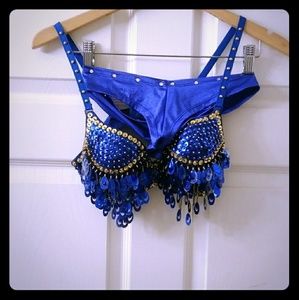 Exotic Dancewear. Gold & Sapphire blue, beautiful!